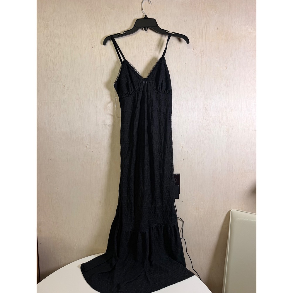 No Boundaries Maxi Dress Womens Small 4-6 Black Excellent Lace‎ Tiered Goth Boho